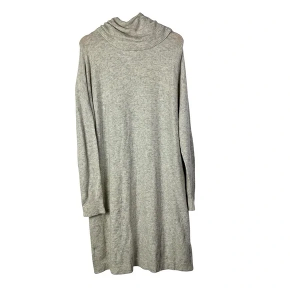 Madewell Gray Wool Blend Viewpoint Turtleneck Sweater Dress L - Picture 6 of 6